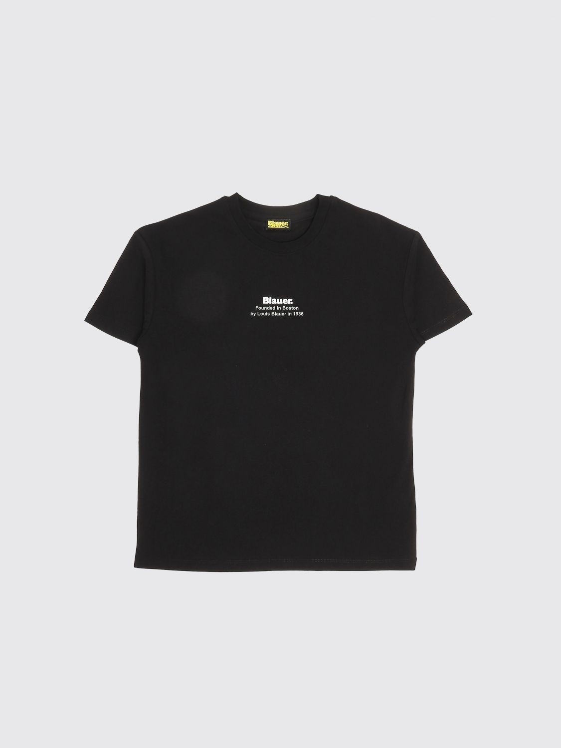 BLAUER Baumwollrundhals-T-Shirt mit Logo
