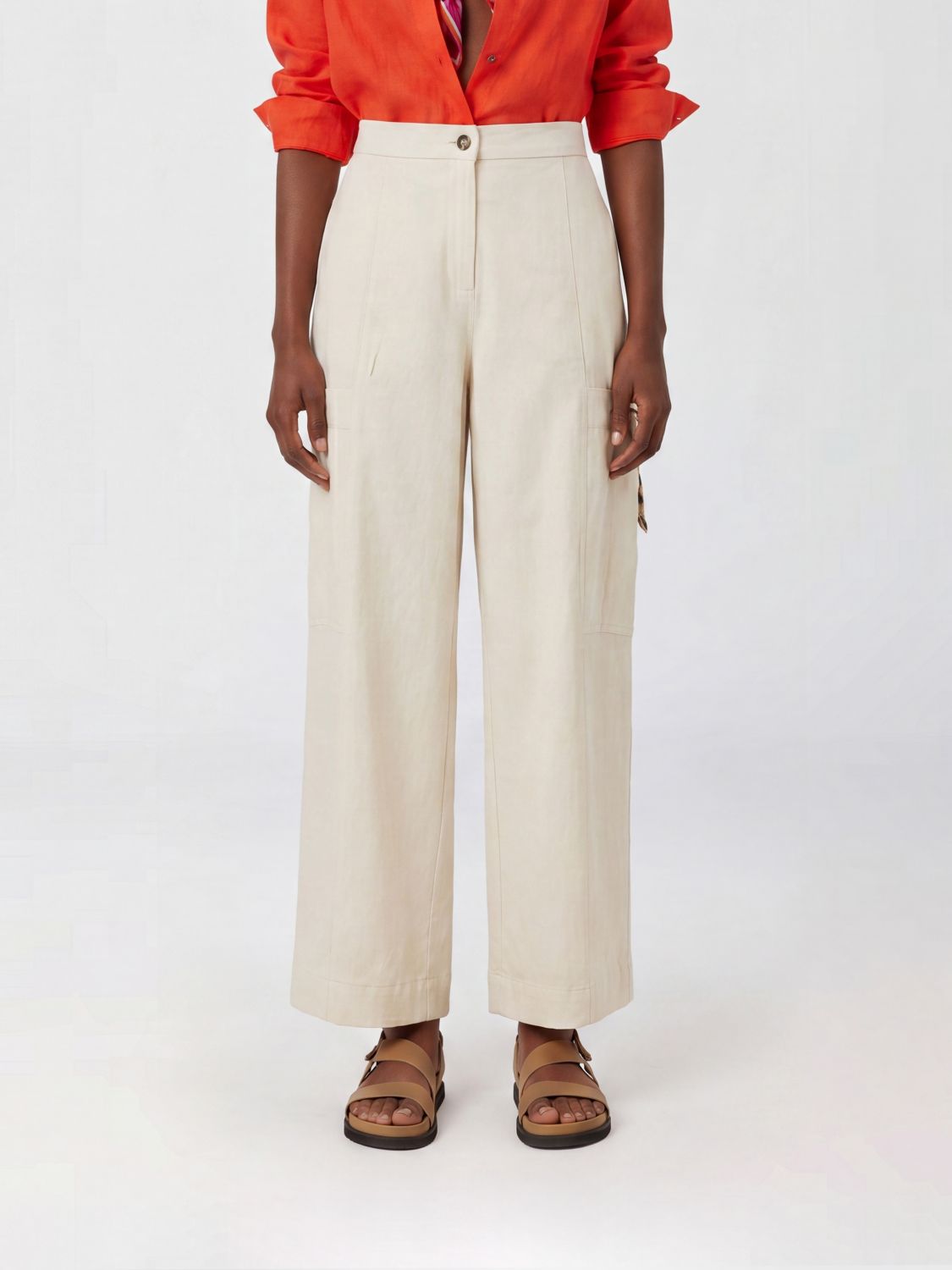MAX MARA Stretch Cotton Cargo Trousers