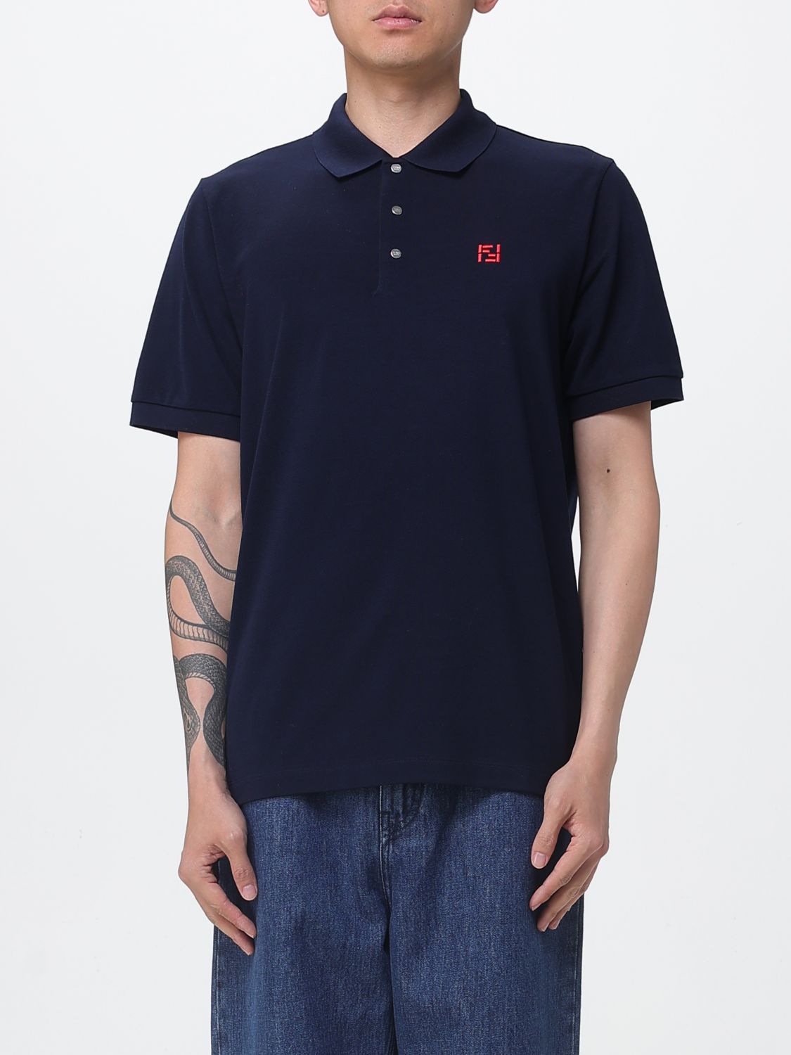 FENDI Polo classica in cotone