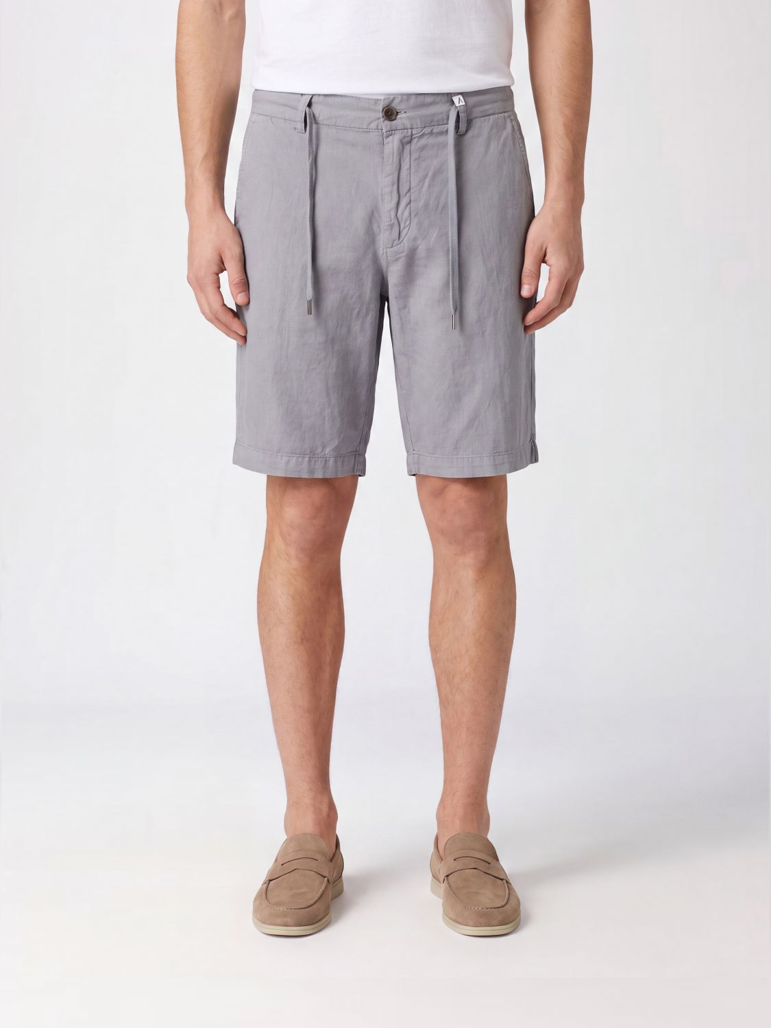 Myths Linen Drawstring Shorts In Charcoal