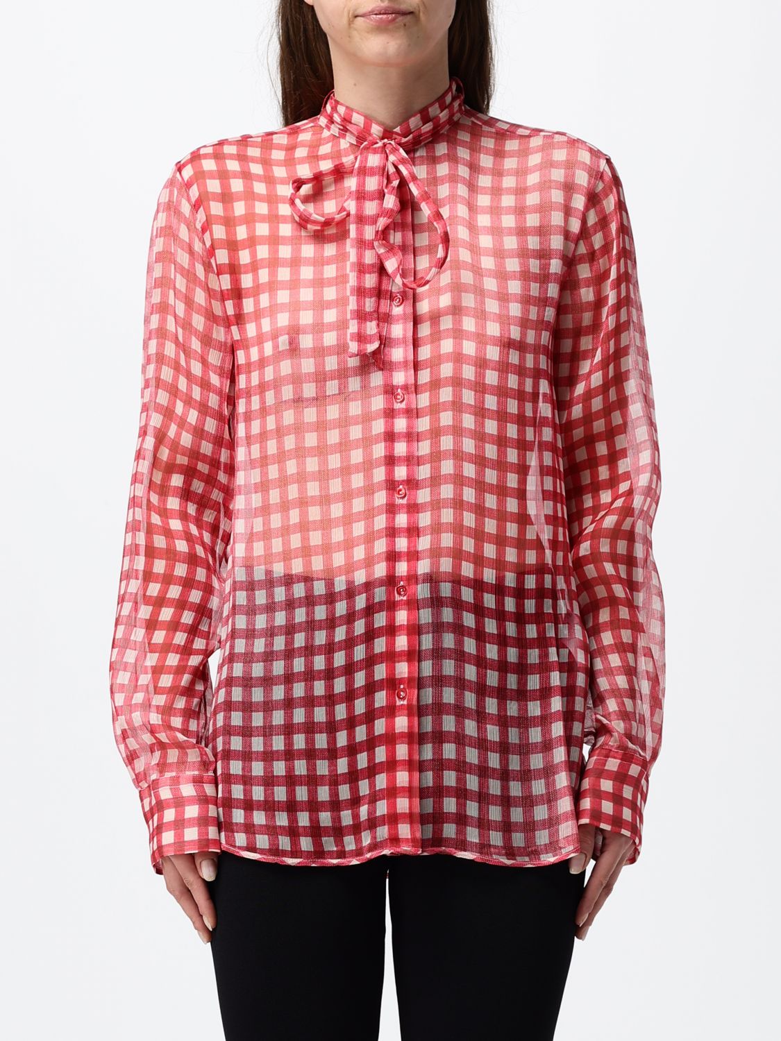 ERMANNO SCERVINO Camicia in chiffon a quadretti