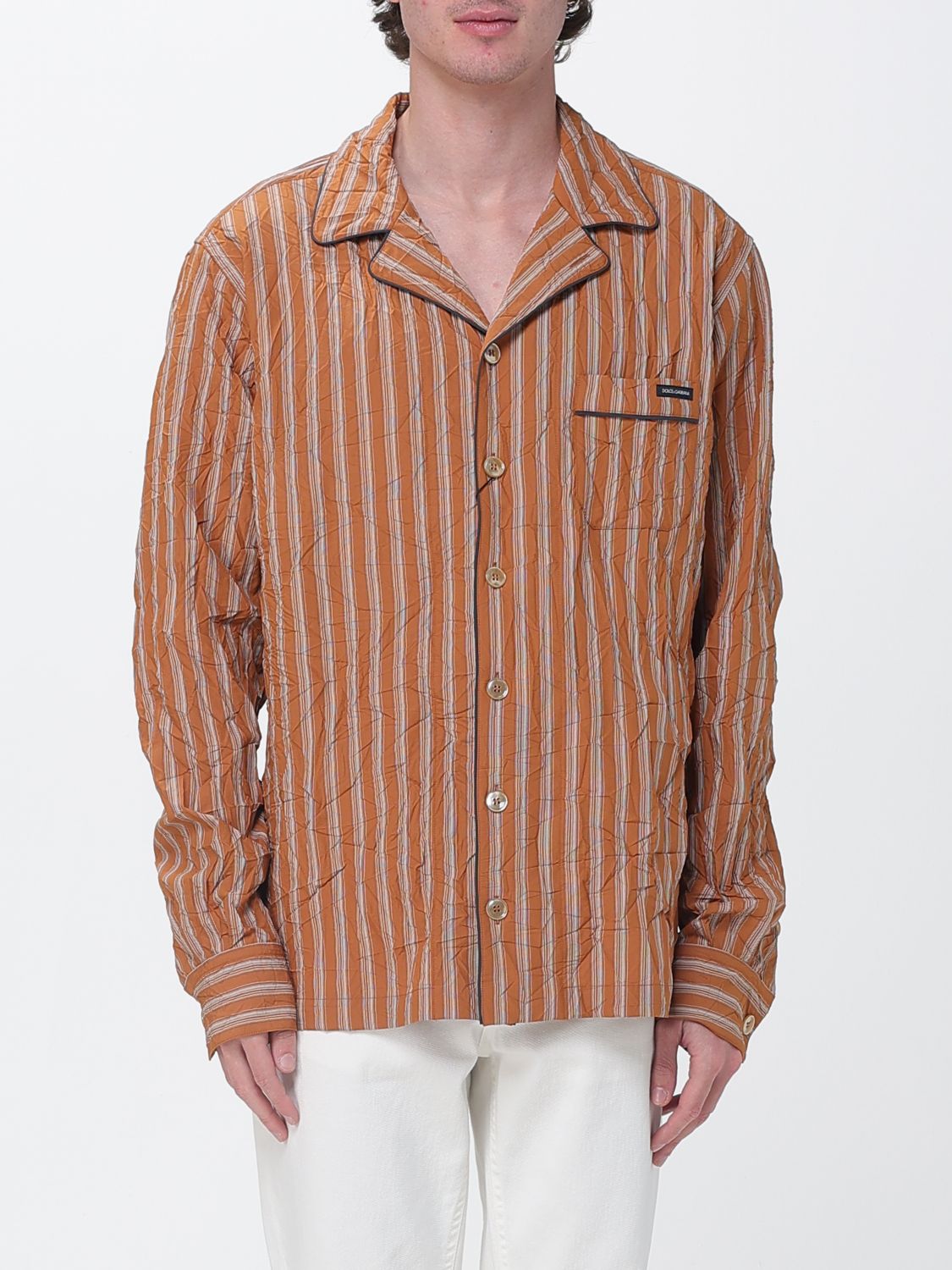 Dolce & Gabbana Striped Silk Blend Shirt · 41
