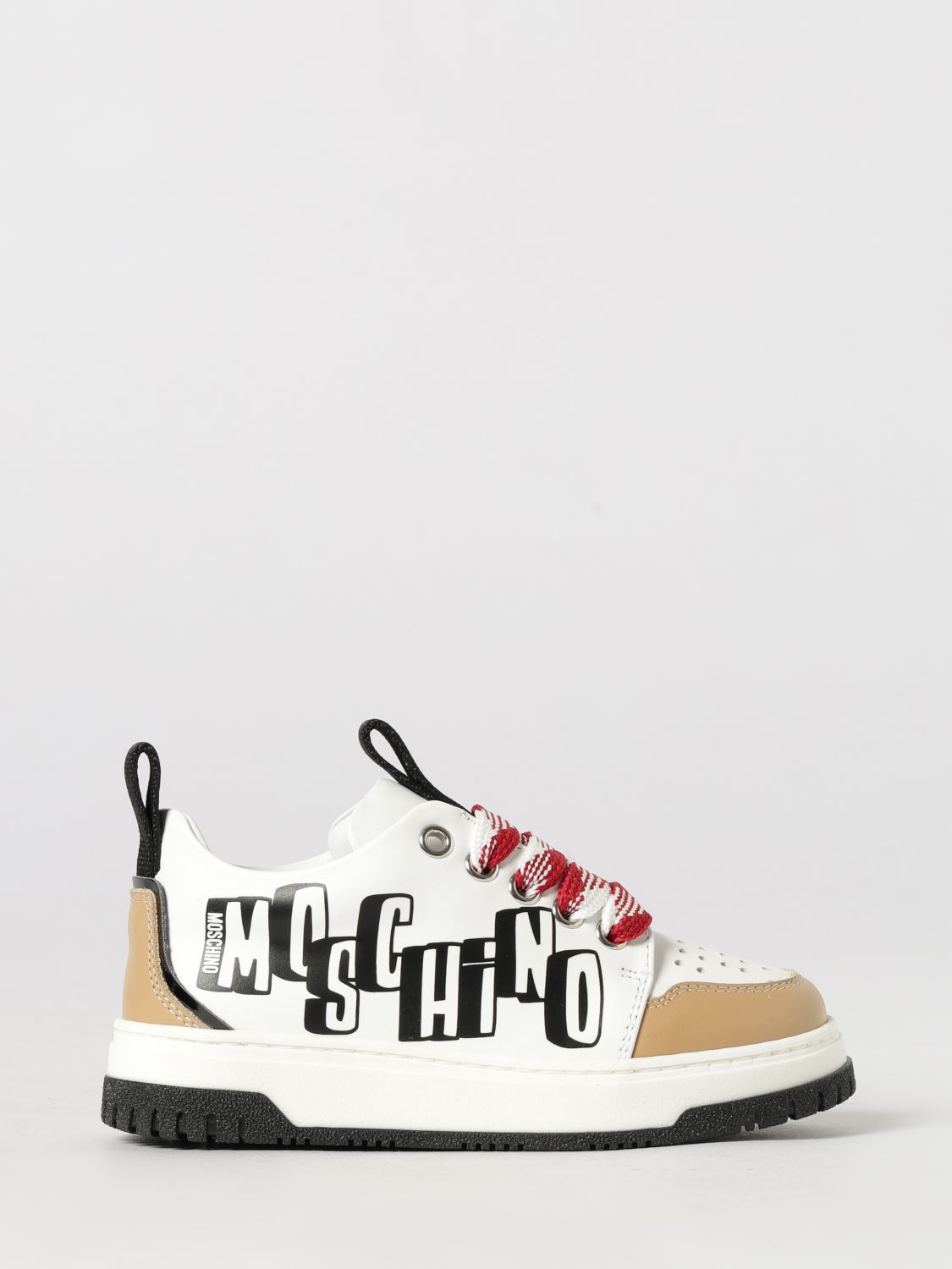 MOSCHINO Sneakers in pelle con stampa logo