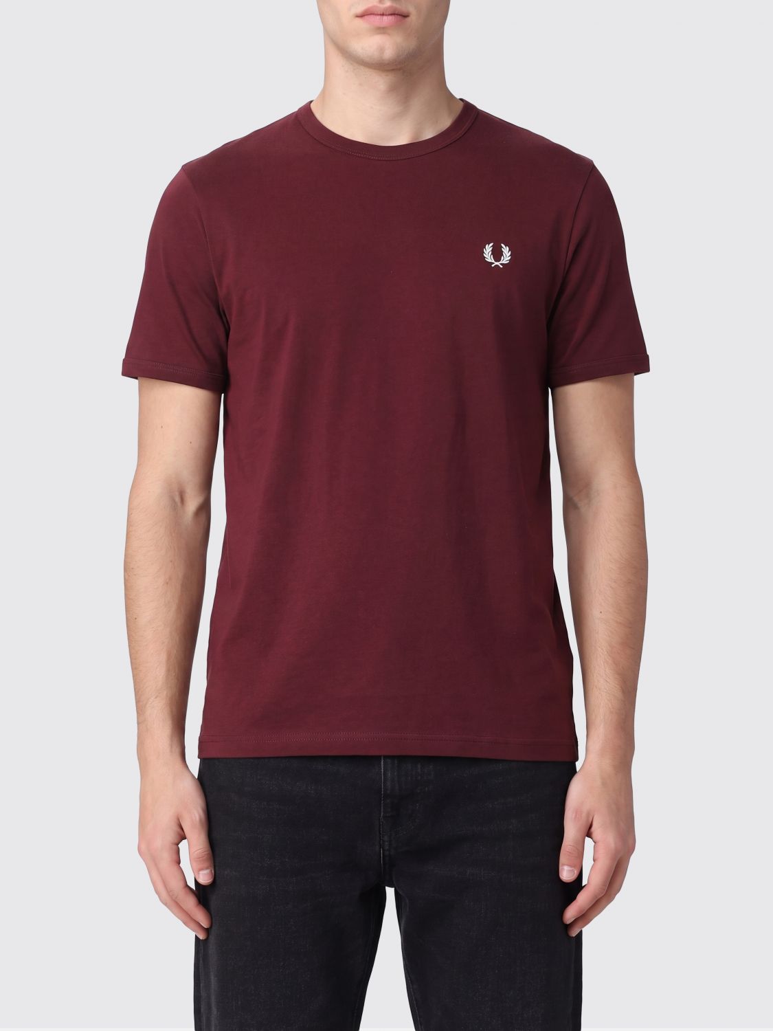FRED PERRY T-shirt in cotone con logo ricamato