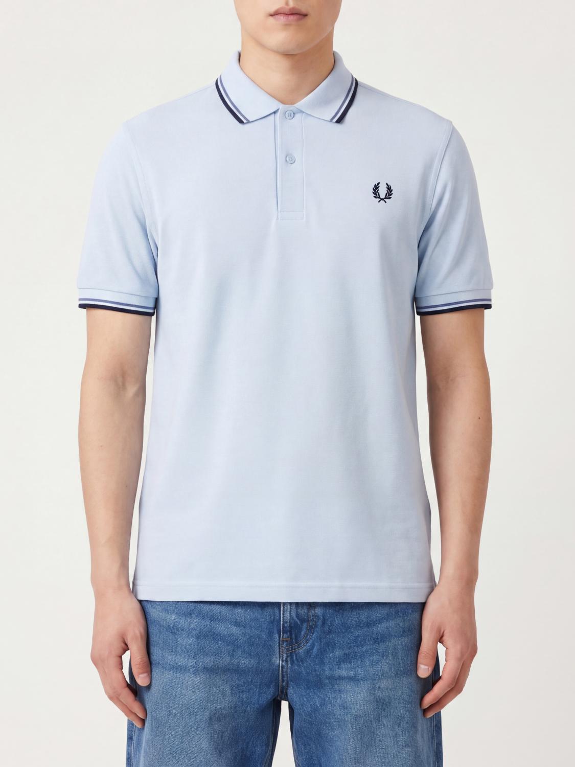 FRED PERRY Polo Shirt Men color Gnawed Blue