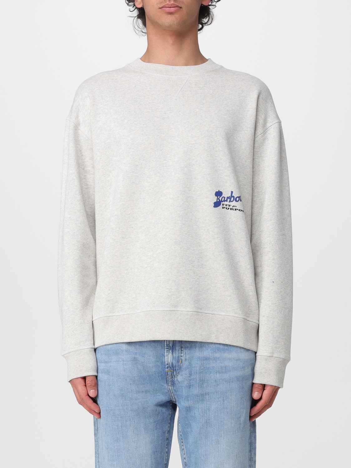 BARBOUR Cotton Crew Neck Sweatshirt with Logo　BARBOUR ロゴ入りコットン クルーネック スウェットシャツ BARBOUR