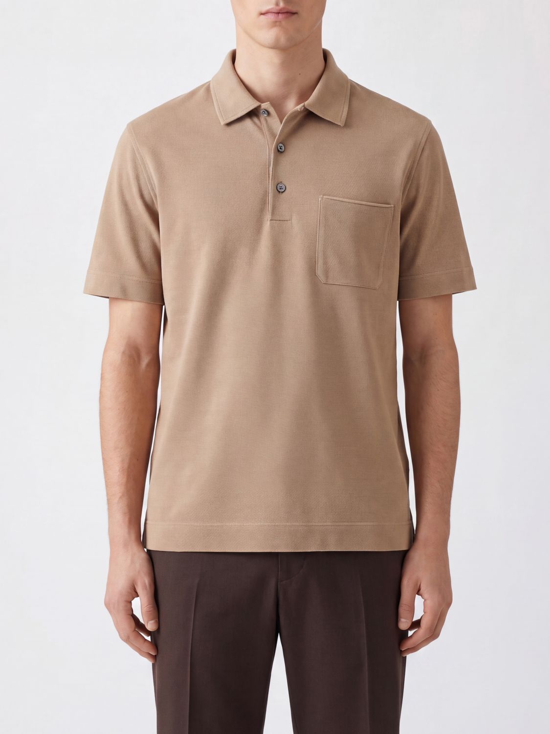 ZEGNA Polo Shirt Men color Sand