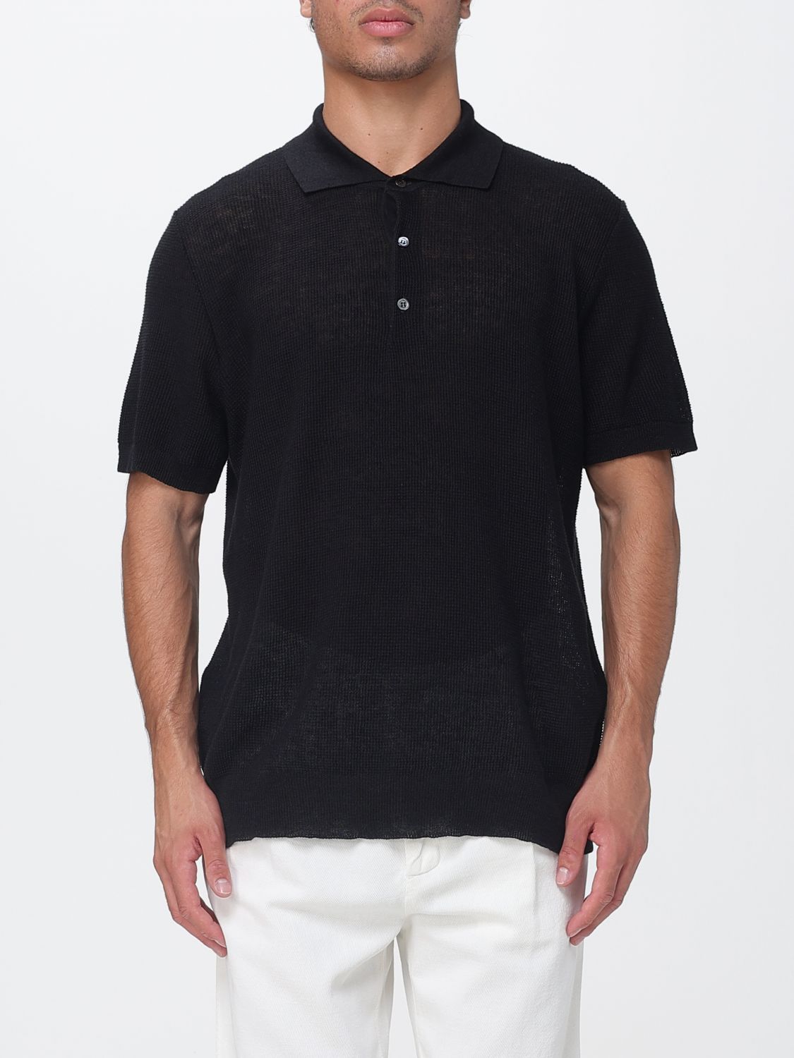 BARENA Polo in maglia di lino e cotone