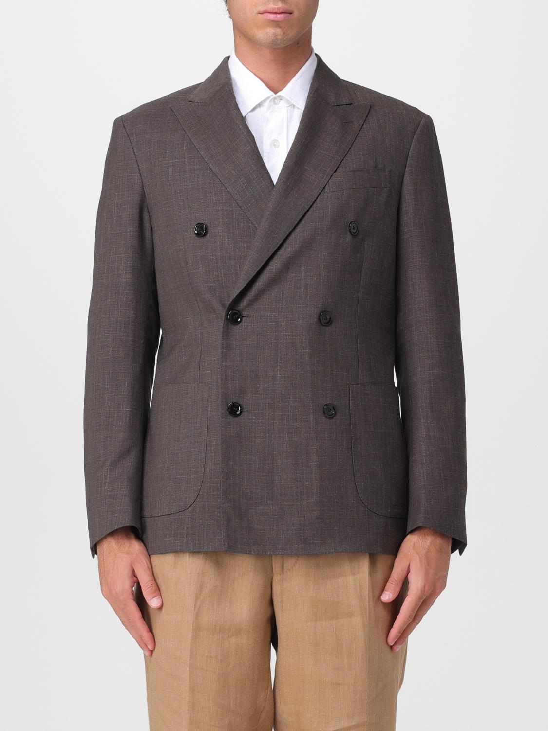 LARDINI Giacca doppiopetto in misto lino