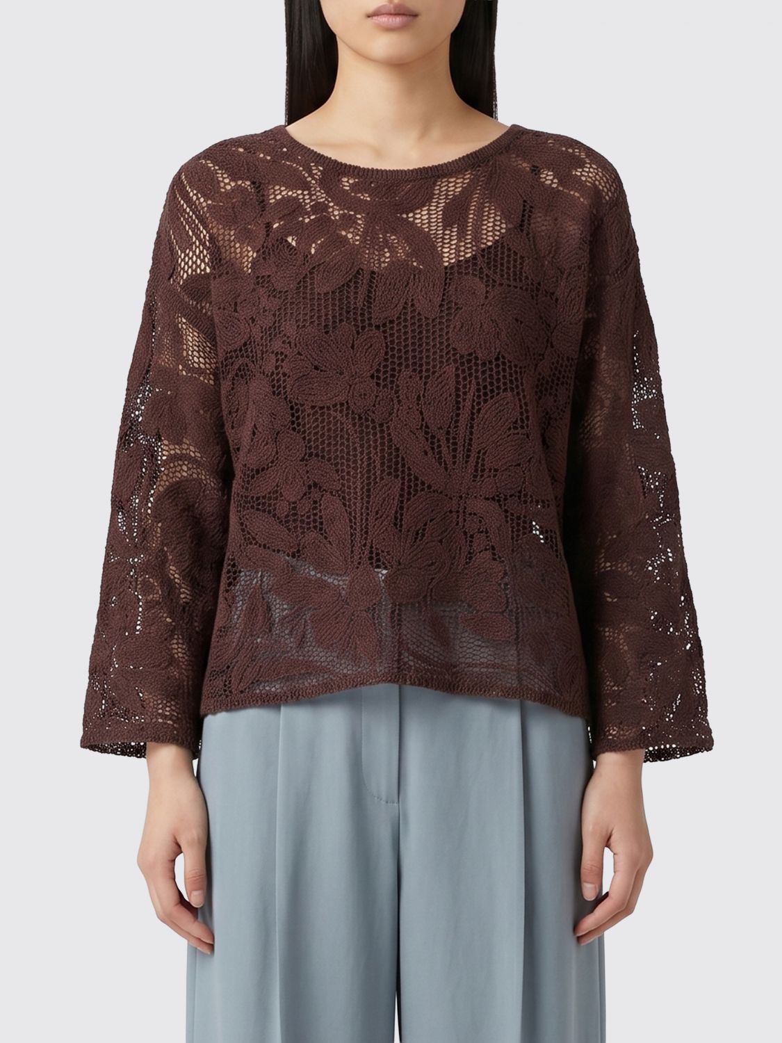 KANGRA Häkel-Stricktop aus Baumwolle