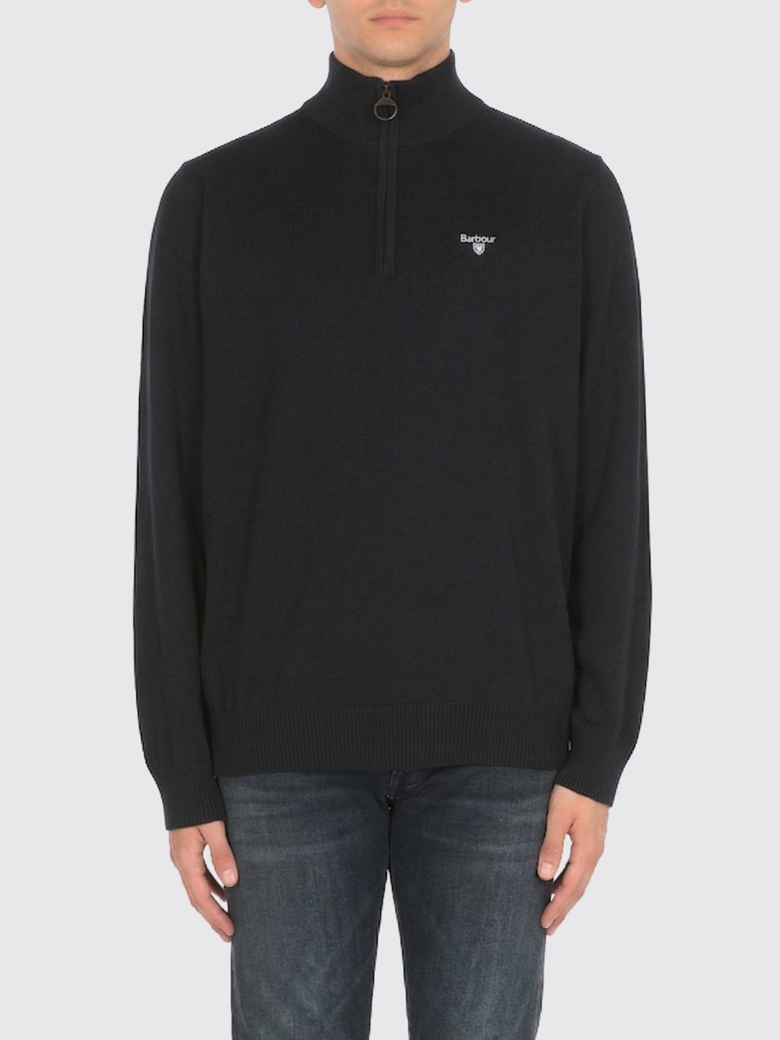 BARBOUR Cotton Turtleneck Sweater with Logo　BARBOUR ロゴ入りコットン タートルネック セーター BARBOUR