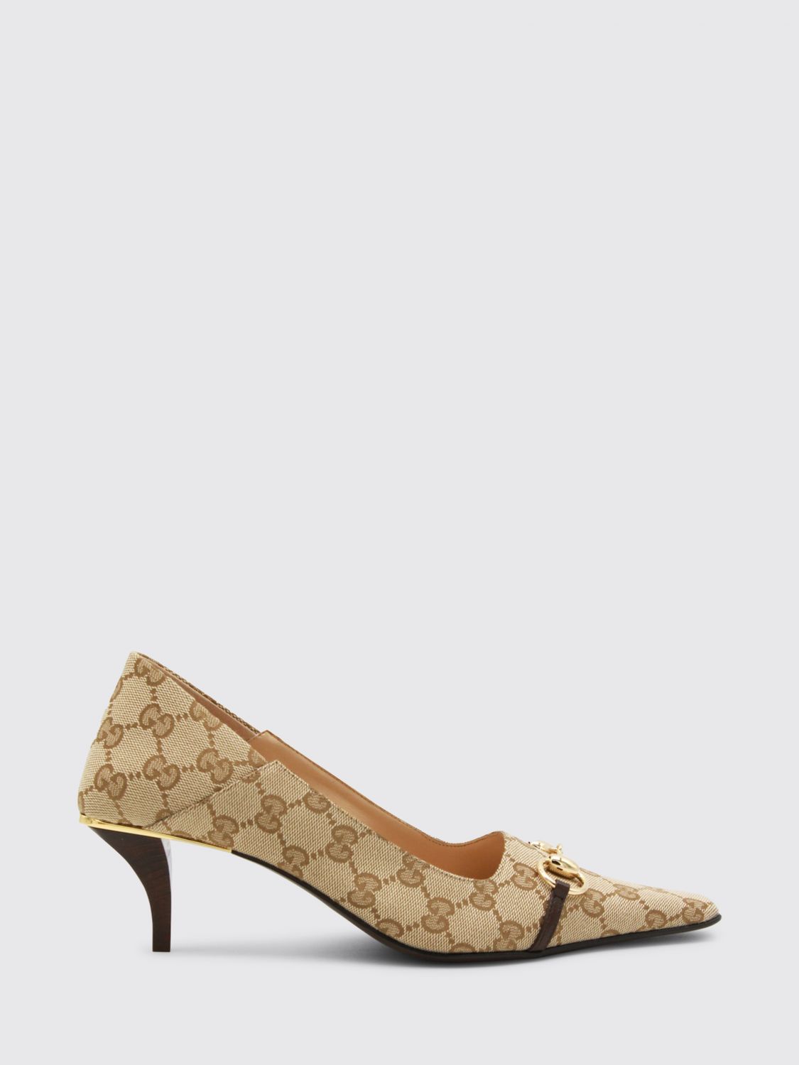 GUCCI Décolleté Vittoria in misto cotone con monogram GG jacquard