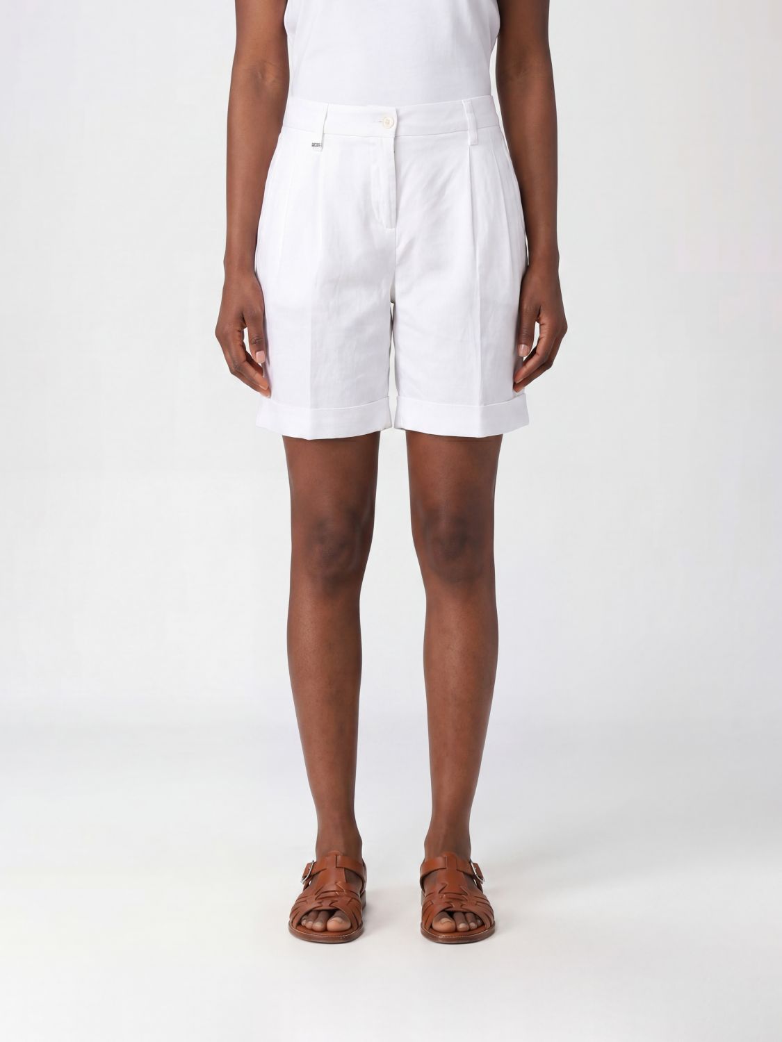 FAY Pantaloncini in lino e cotone stretch