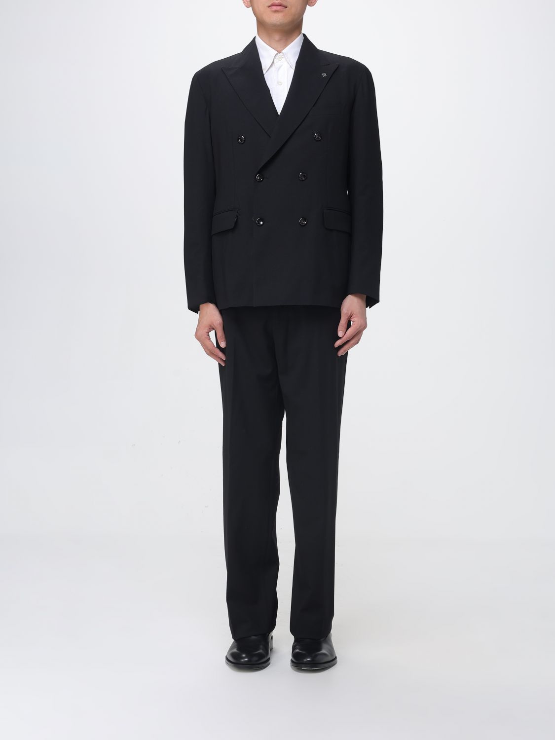 TAGLIATORE Double-Breasted Virgin Wool Blend Suit