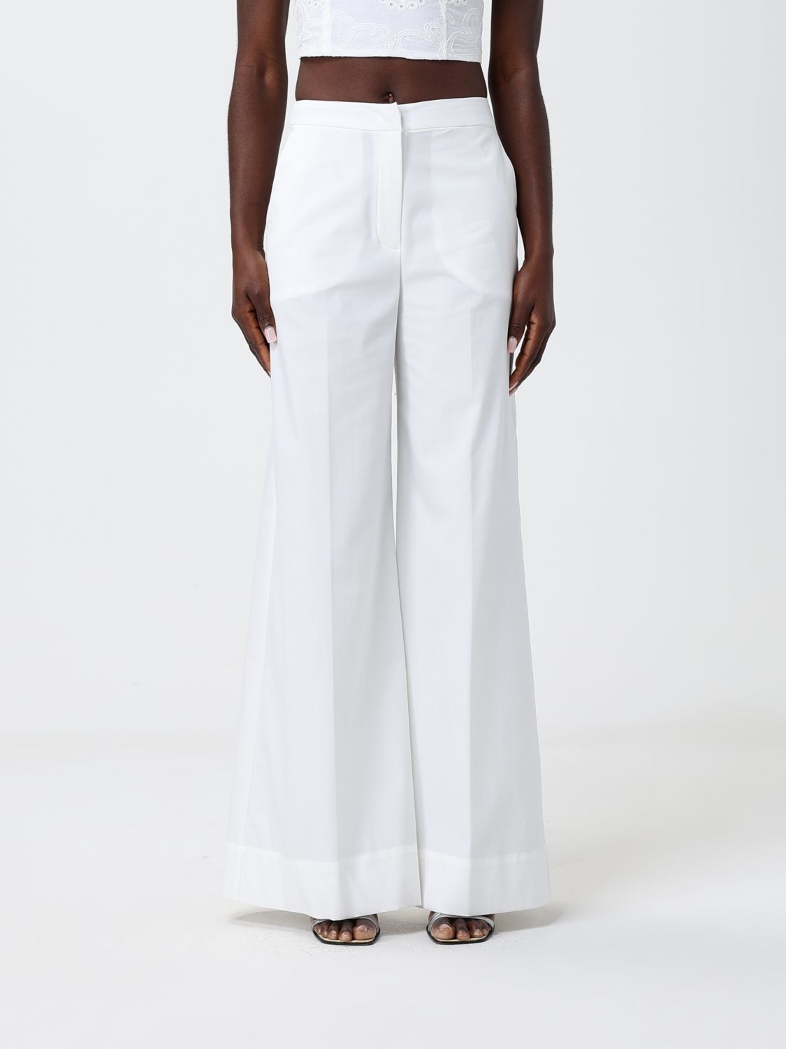 Hanita Cotton Blend Flared Trousers