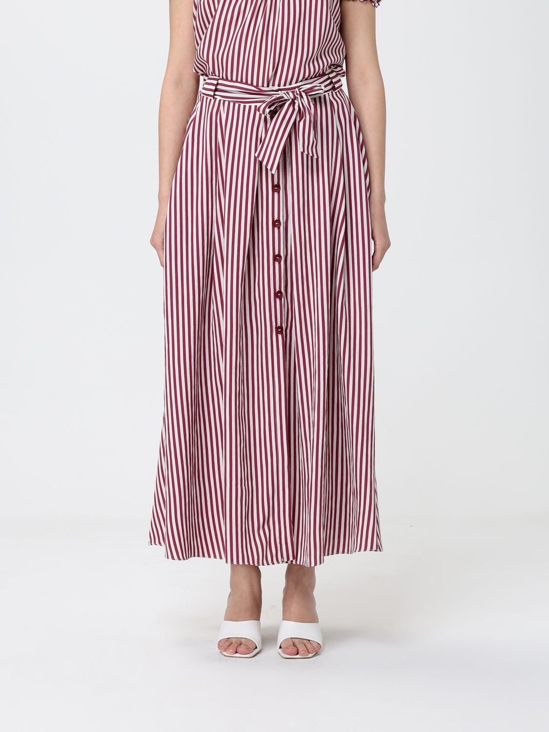 Hanita Striped Viscose Circle Skirt