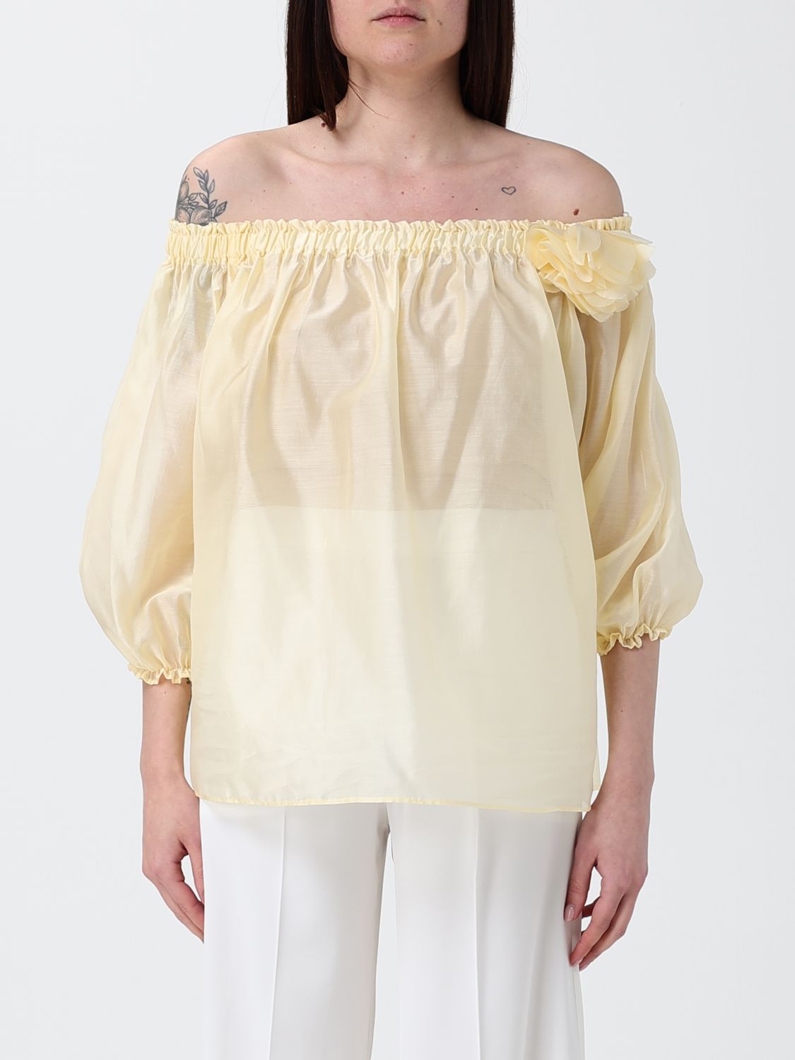 Hanita Chiffon Blouse with Ruffles