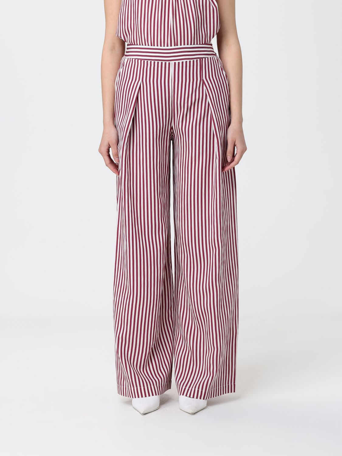 Hanita Striped Viscose Blend Palazzo Trousers