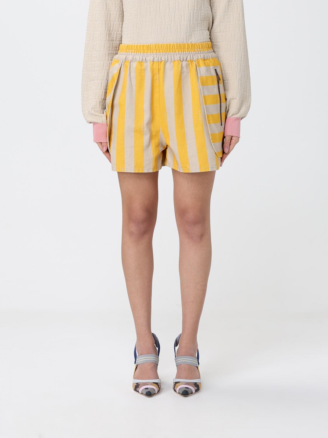 FENDI Pantaloncini a righe in cotone e seta