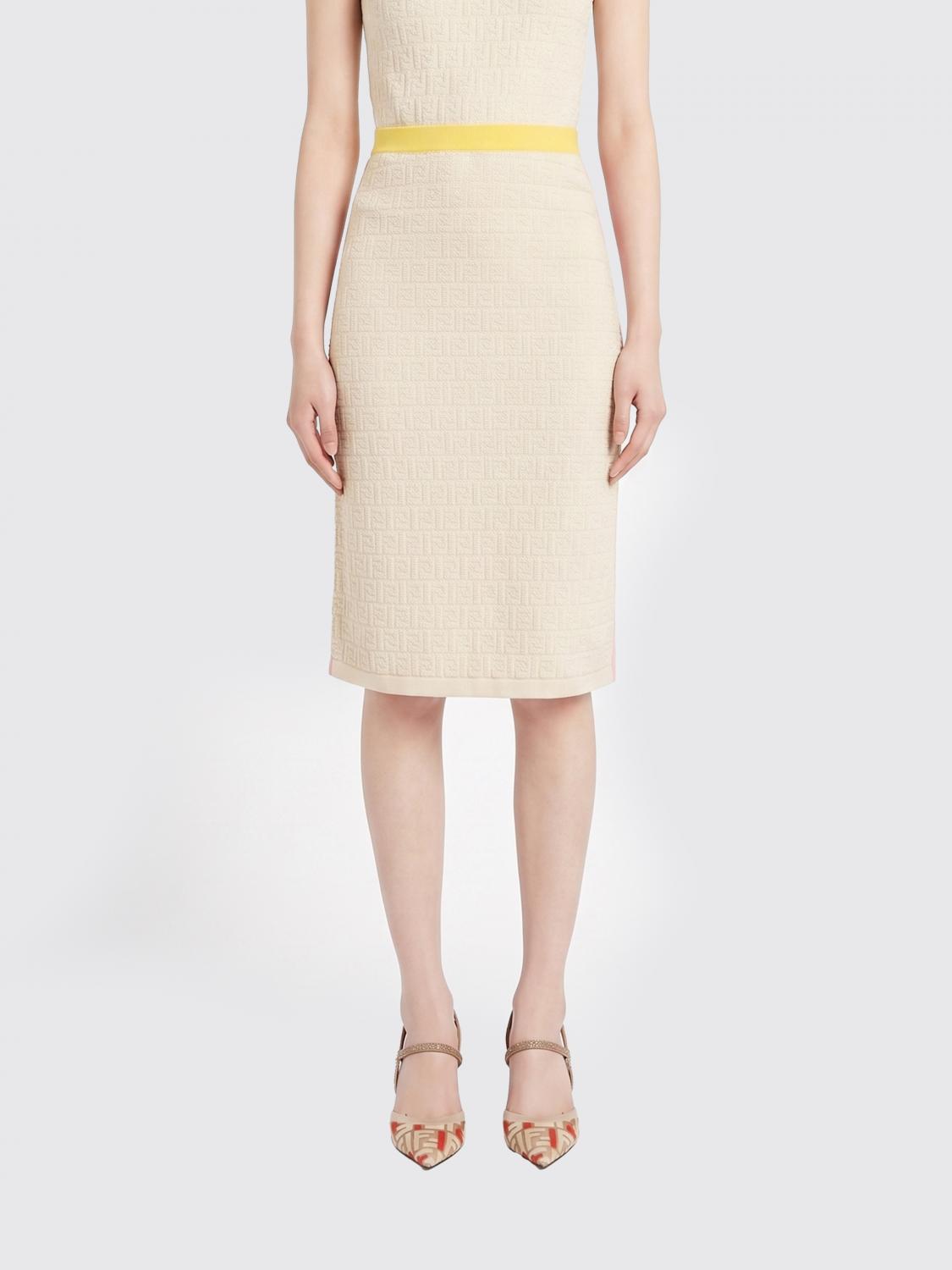 FENDI Gonna in misto cotone FF