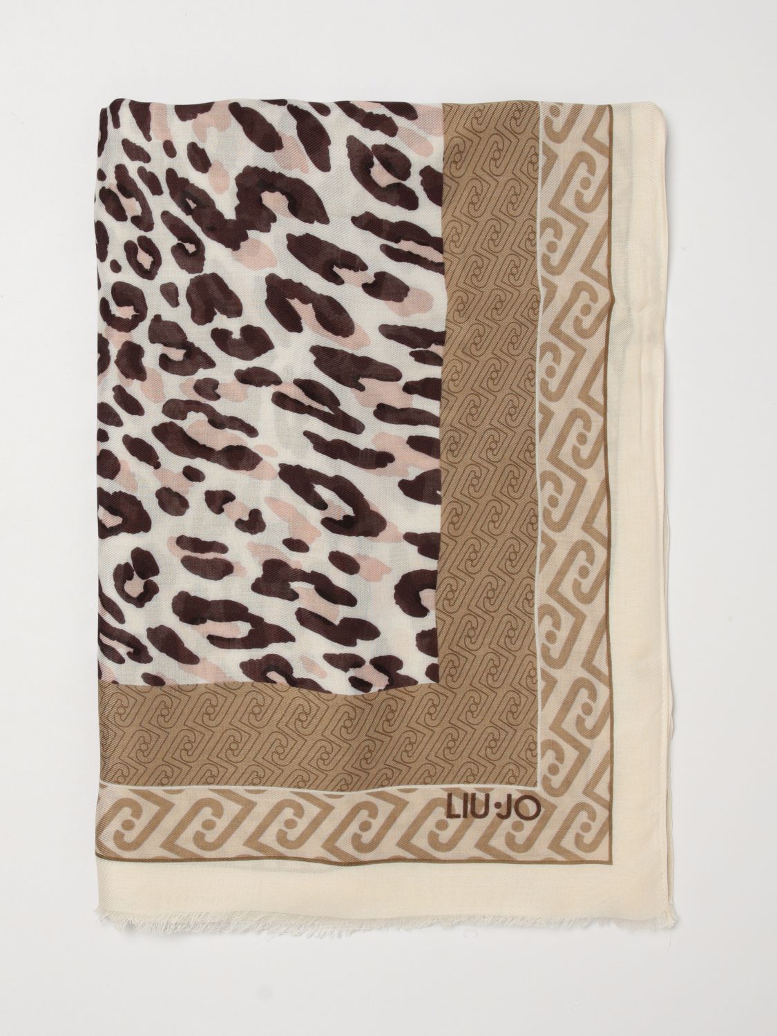 LIU JO Viskose-Schal mit Animal-Print und Monogramm