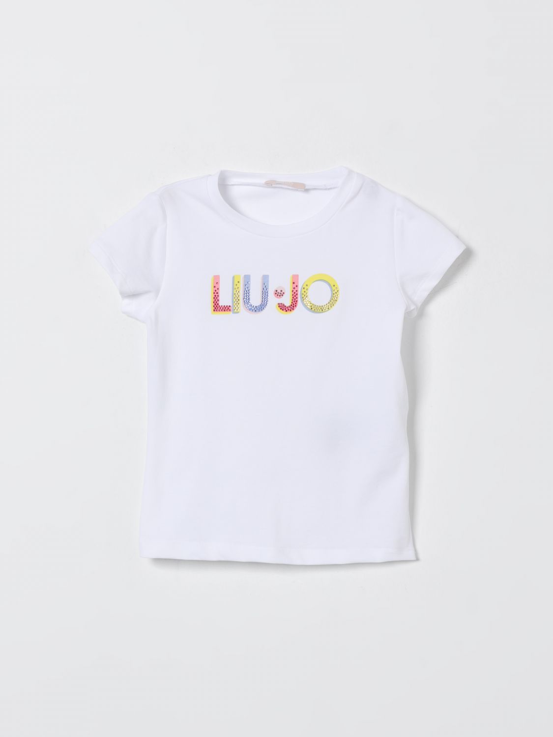 LIU JO Baumwoll-T-Shirt mit Strass-Logo
