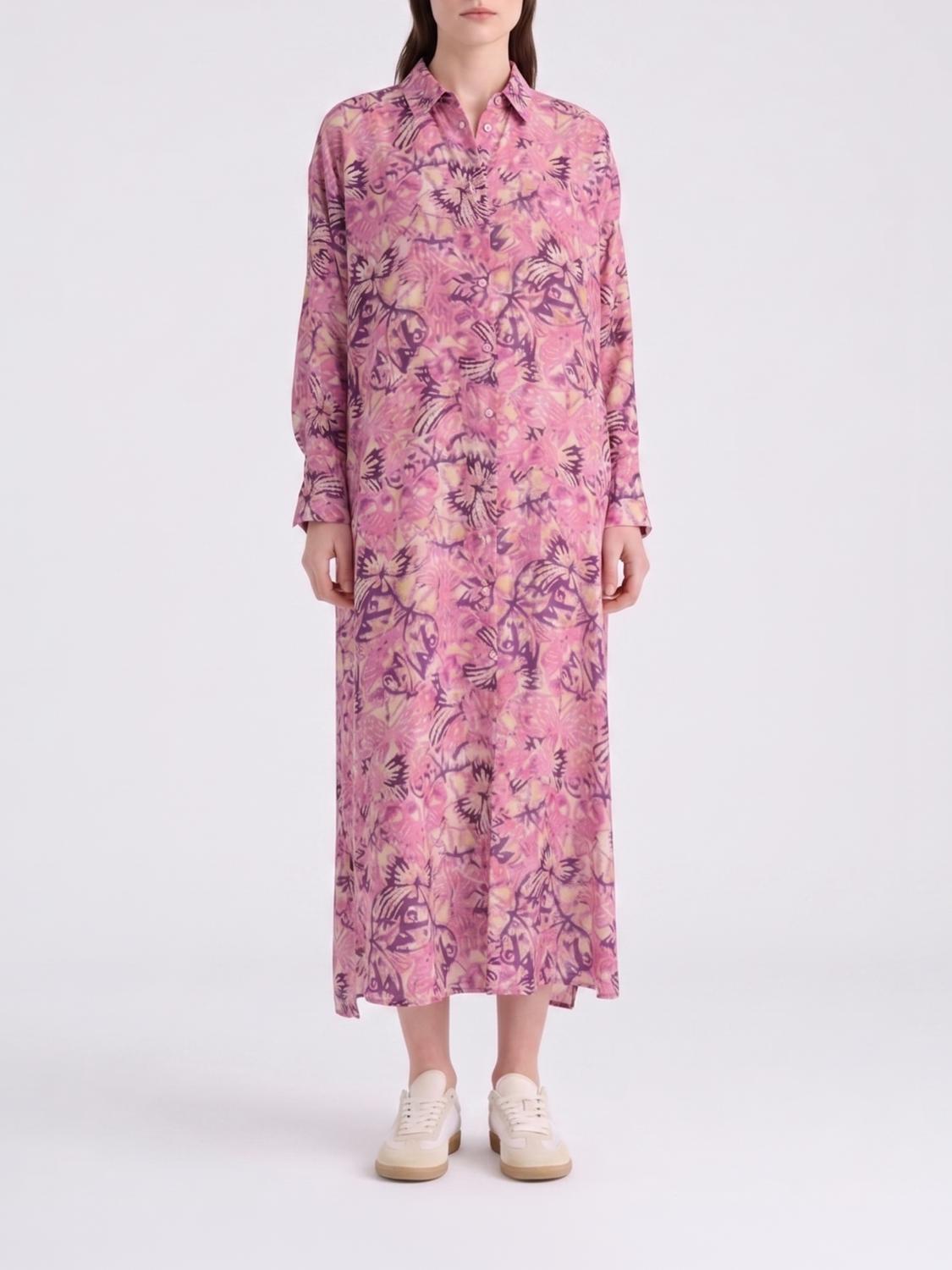 Momonì Printed Silk Chemisier Dress