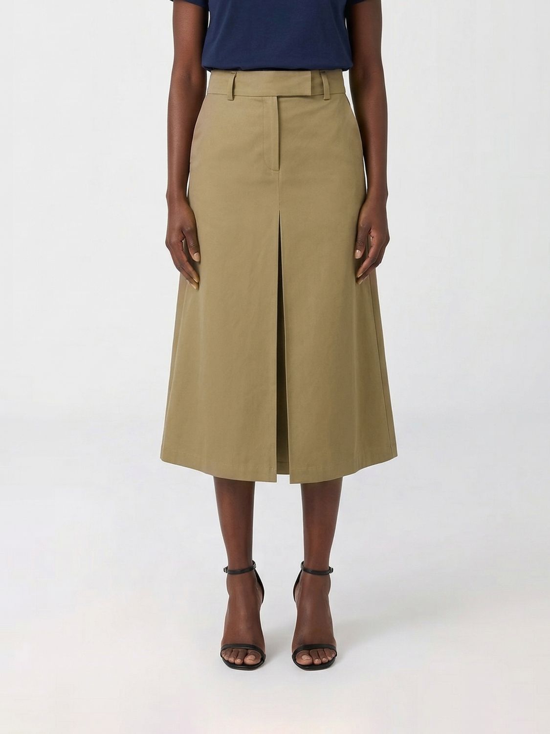Filippa K Cotton Tailored Skirt In Green