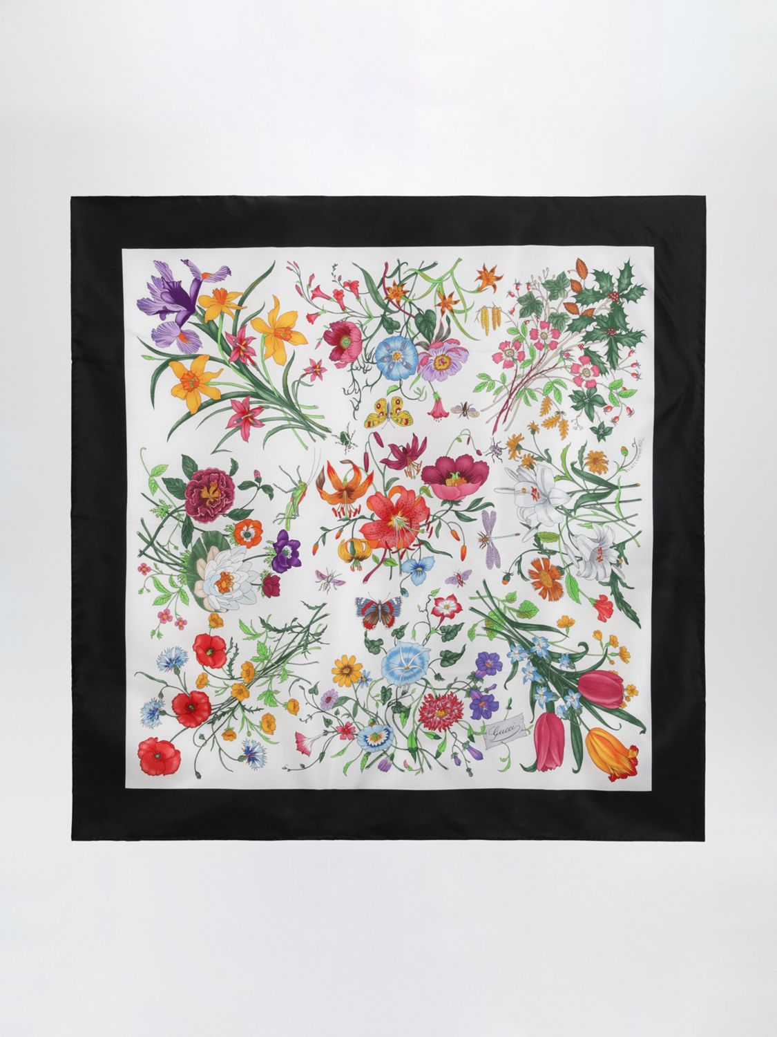 GUCCI GUCCI Silk Twill Scarf with Floral Print　GUCCI シルクツイル スカーフ フローラルプリント