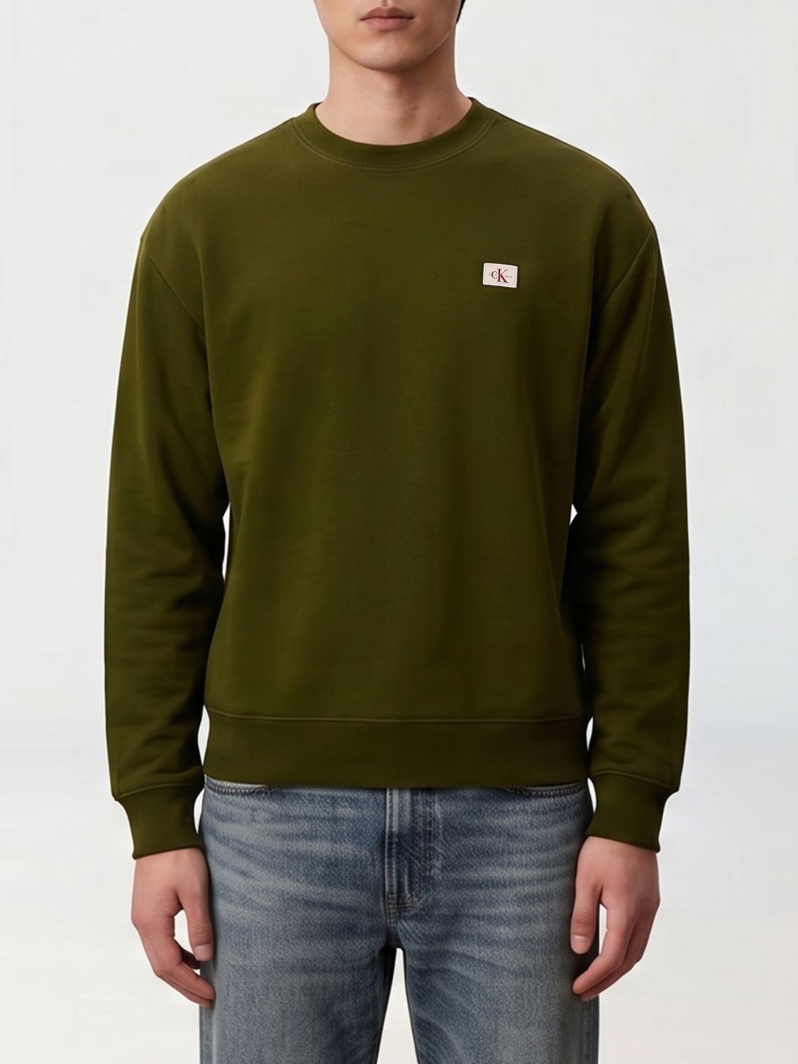 CALVIN KLEIN Felpa girocollo in cotone