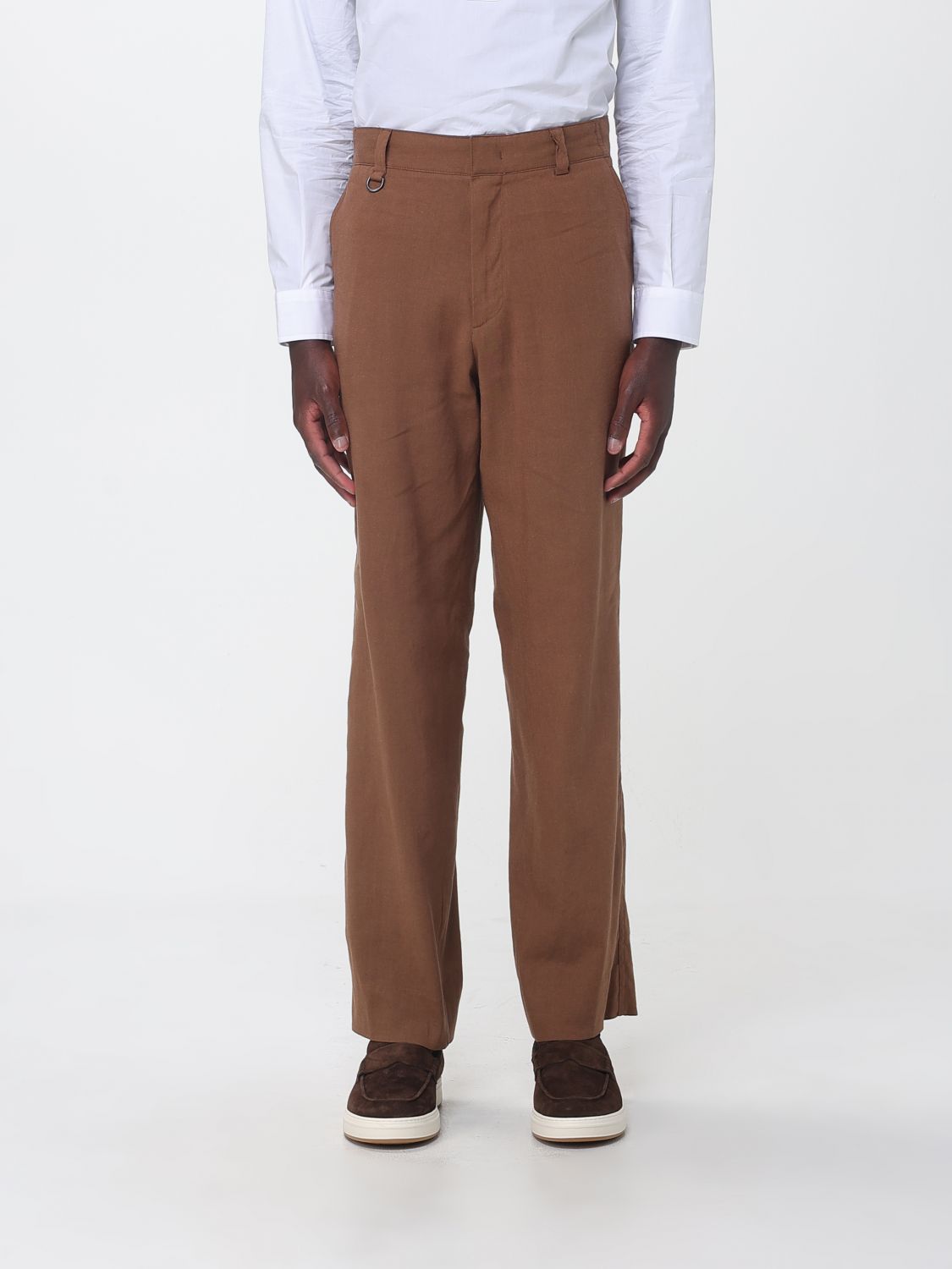 PAOLO PECORA Pantaloni dritti in misto lino