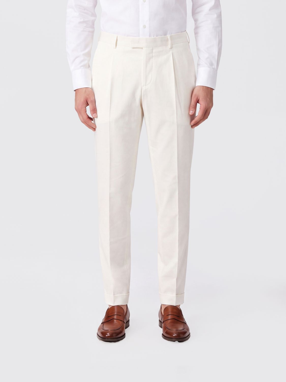 PT01 Pantaloni classici in misto cotone e seta
