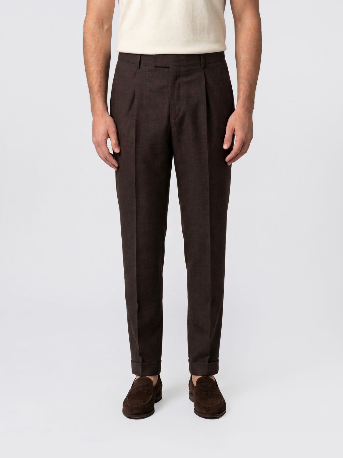 Pt01 Stretch Virgin Wool Tailored Trousers In Black