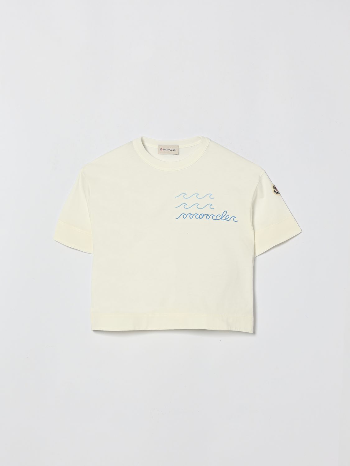 MONCLER Crop T-Shirt with Logo　MONCLER ロゴ入りクロップ T シャツ MONCLER
