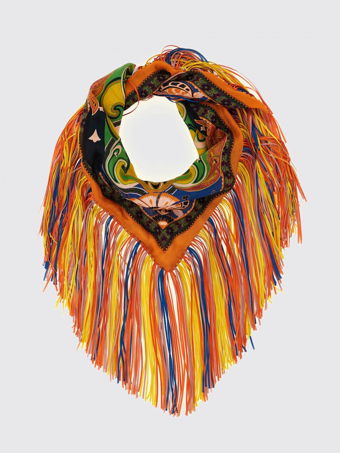 ETRO Silk Scarf with Fringes　ETRO フリンジ付きシルクスカーフ ETRO