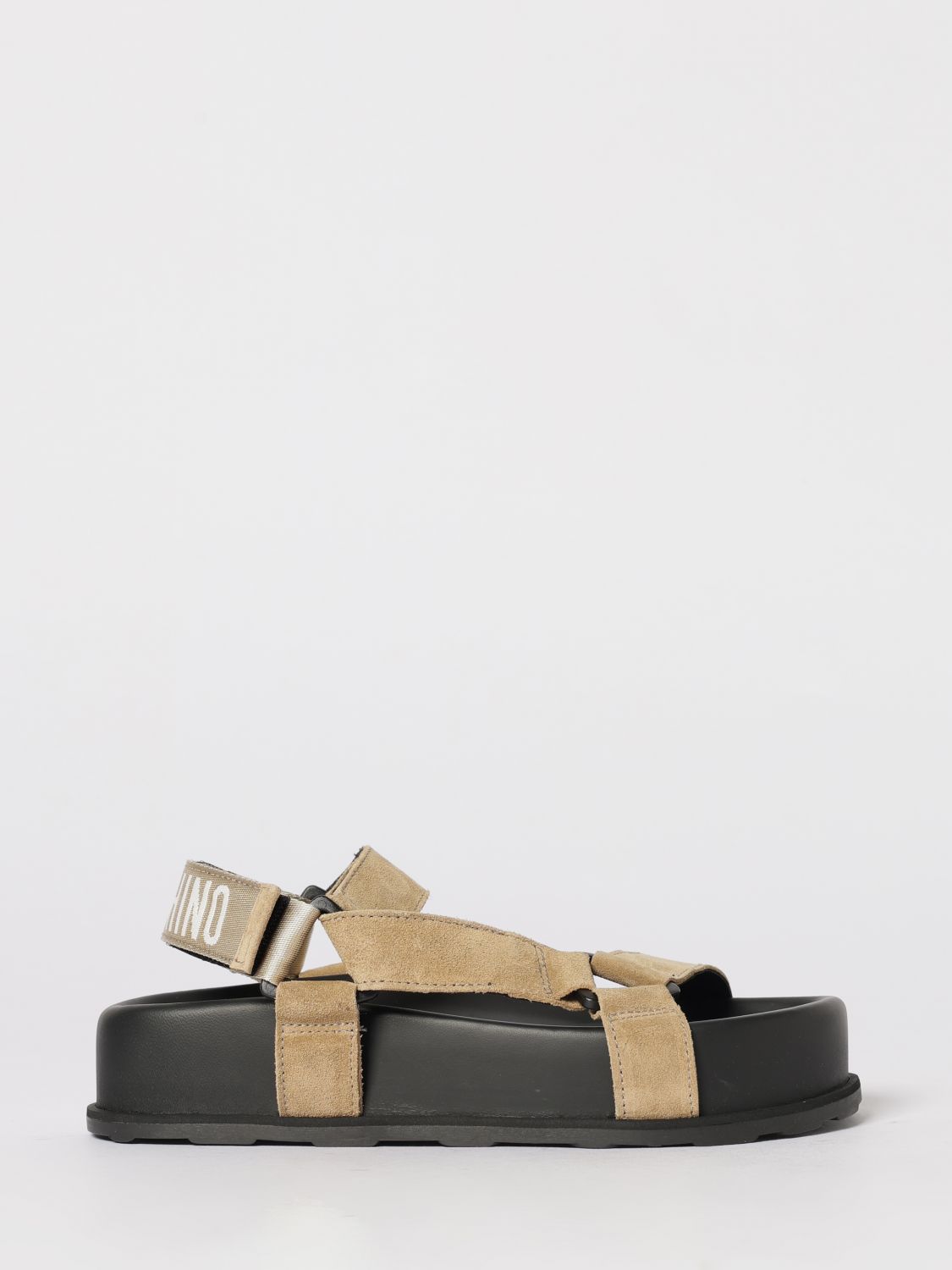 Moschino Couture Suede And Nylon Sandal In Multi