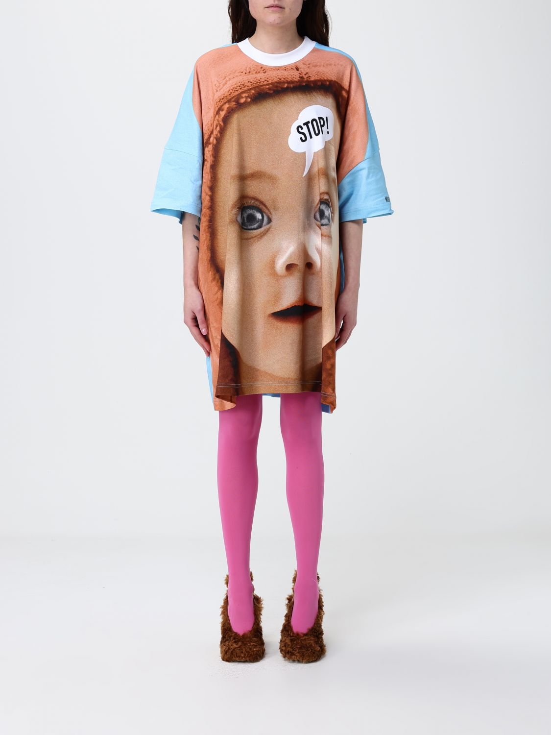 Moschino Couture Printed Cotton T-Shirt Dress