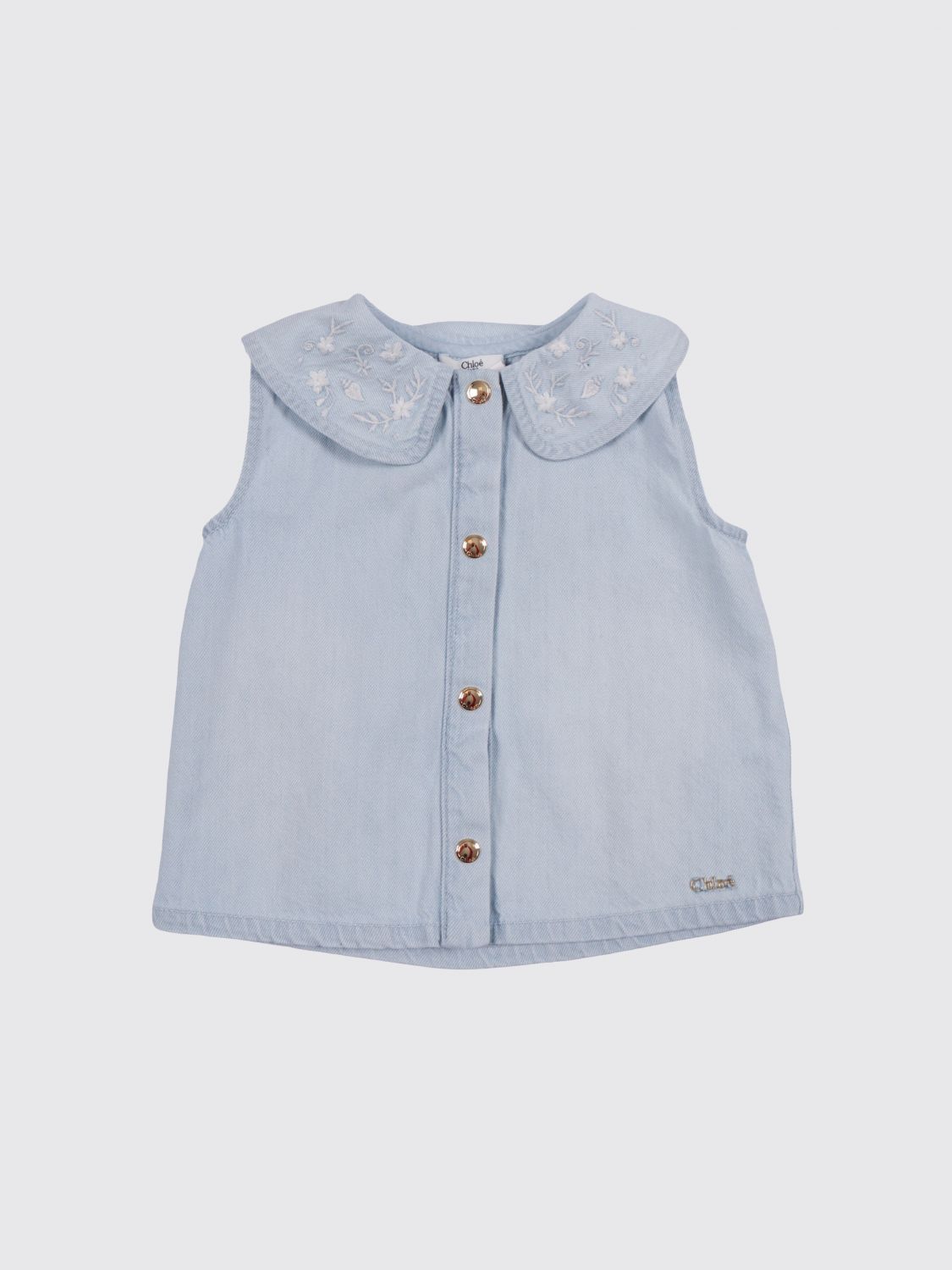CHLOÉ Top Bambino colore Grigio
