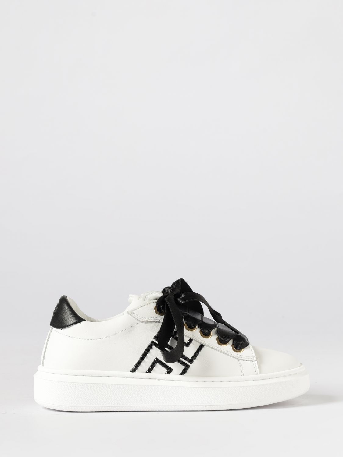 ELISABETTA FRANCHI LA MIA BAMBINA Leder-Sneakers mit Strass-Logo