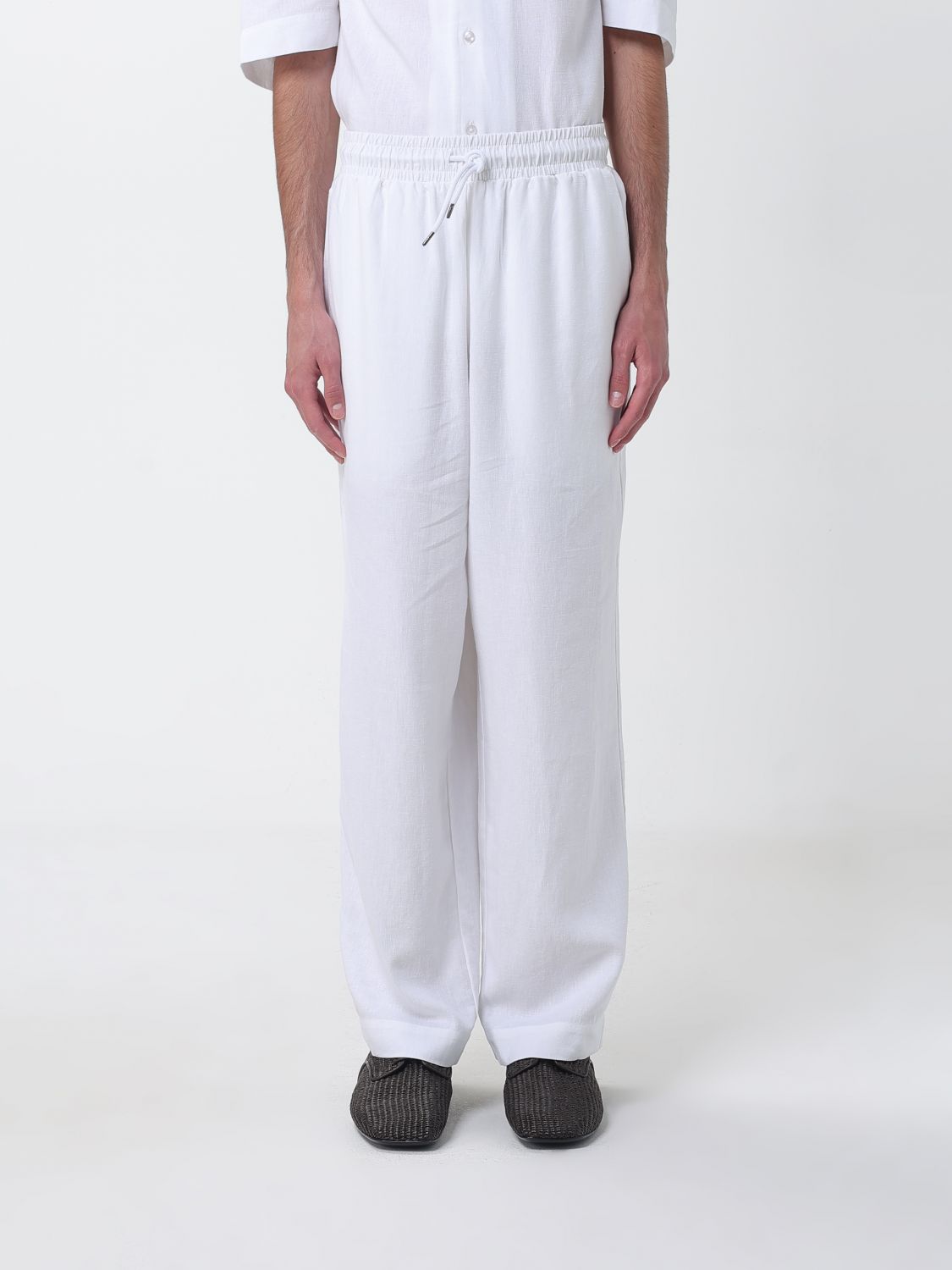 EMPORIO ARMANI Pantaloni jogging in misto lino