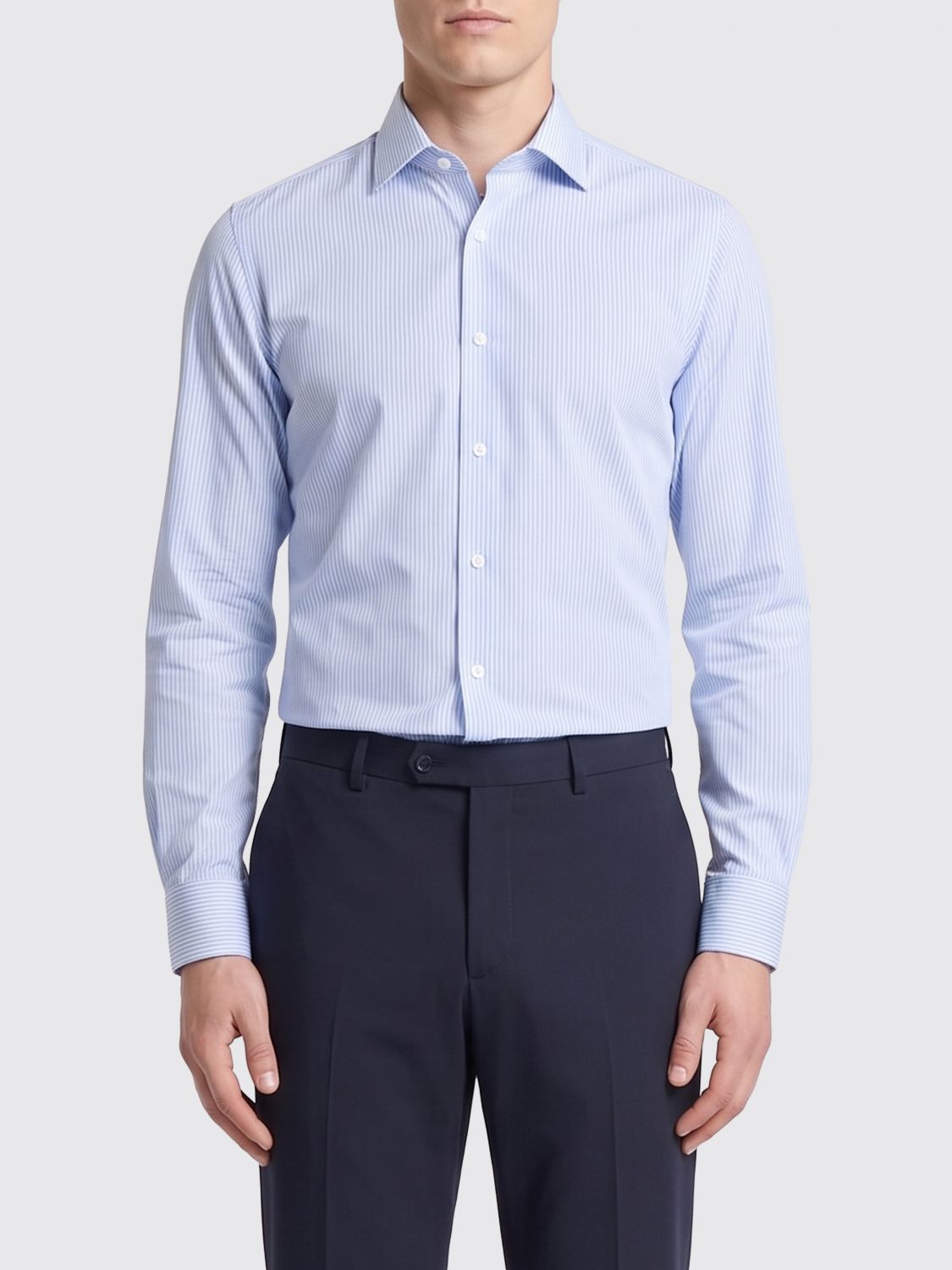 FAY Camicia classica in popeline di cotone a righe