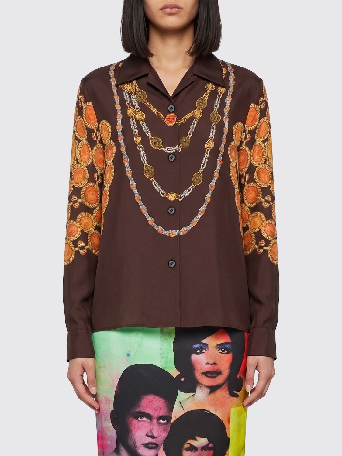 VERSACE Hemd aus bedruckter Seide