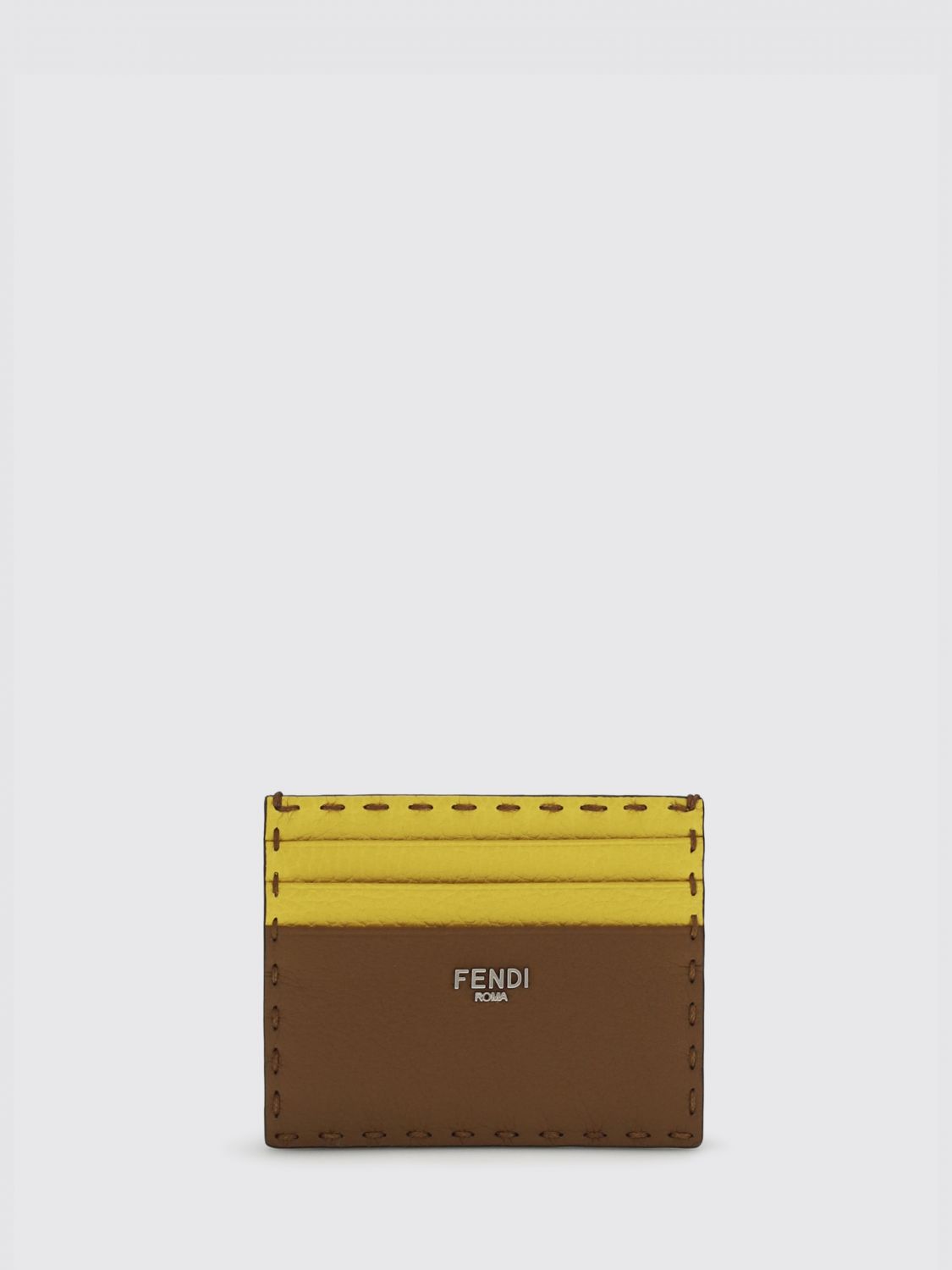 FENDI Portacarte in pelle di vitello bicolor