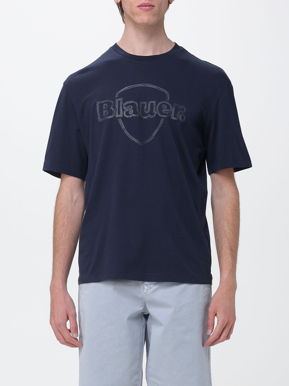 BLAUER Baumwoll-T-Shirt mit Logo