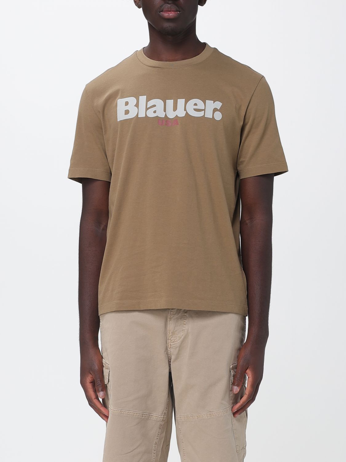 Blauer Cotton T-Shirt with Logo
