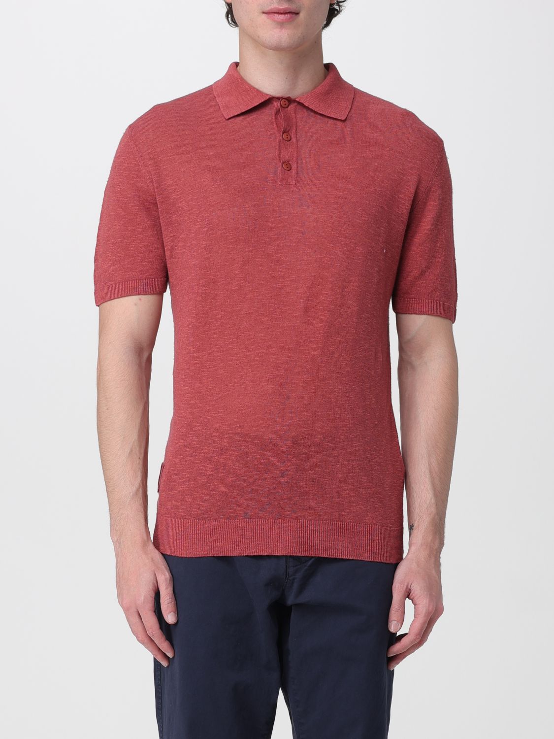 Blauer Linen and Cotton Polo Shirt