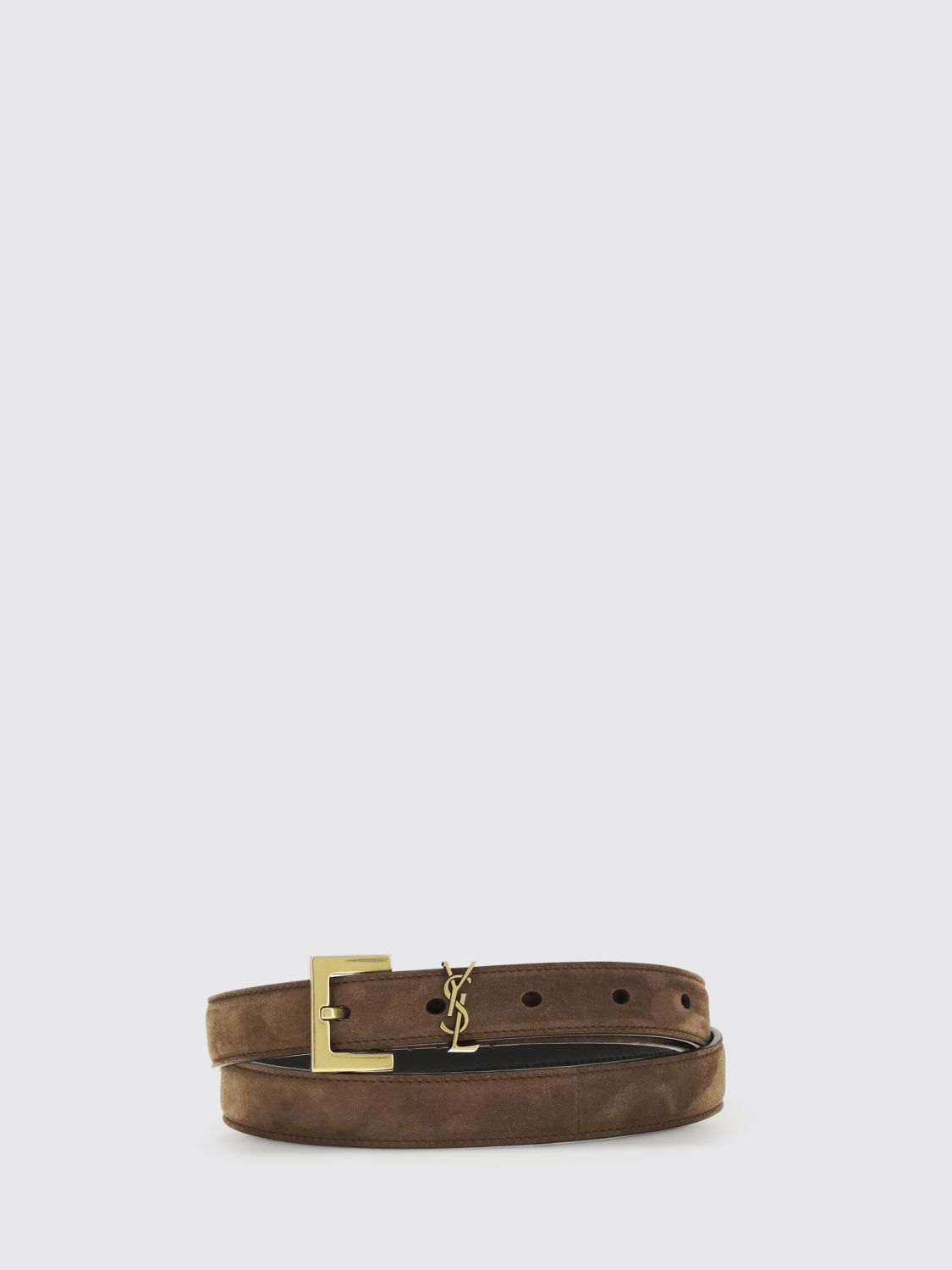 SAINT LAURENT Cintura Cassandre in camoscio