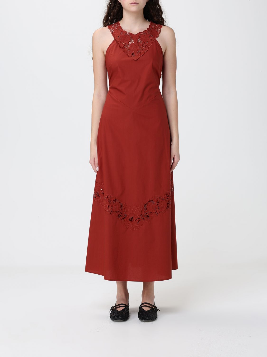 Twinset Midi-Kleid aus Baumwolle