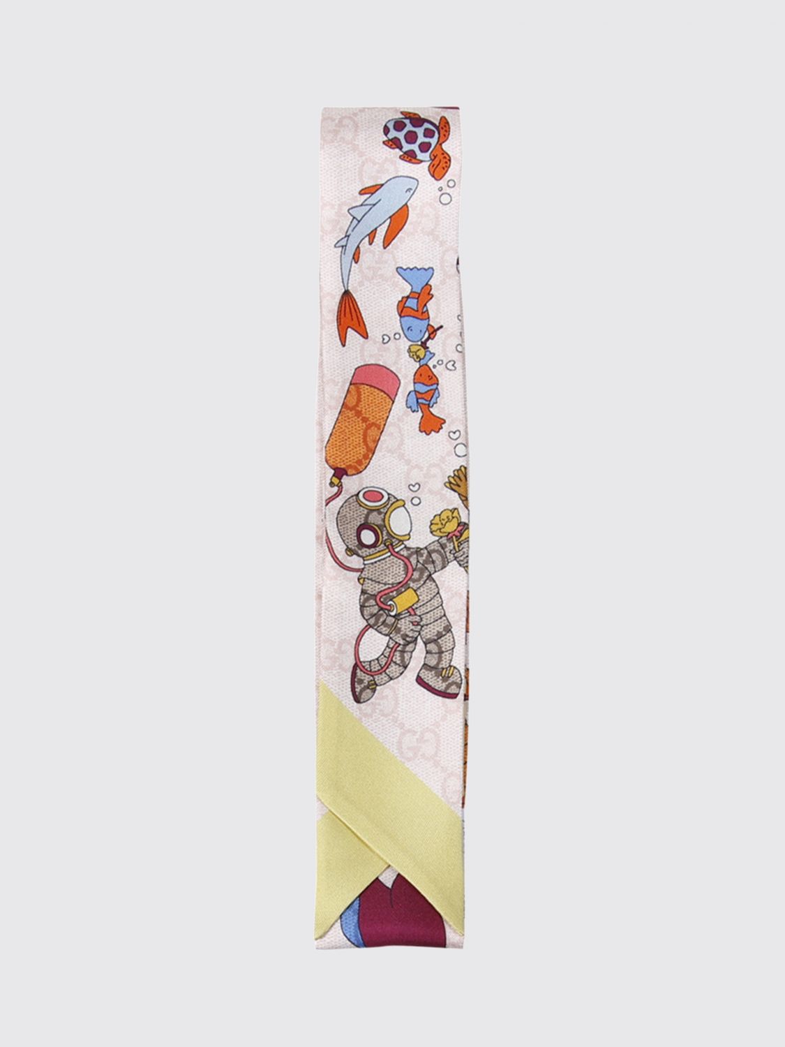 GUCCI GUCCI Graphic Print Silk Twill Bandeau　GUCCI グラフィック プリント シルクツイル バンドー