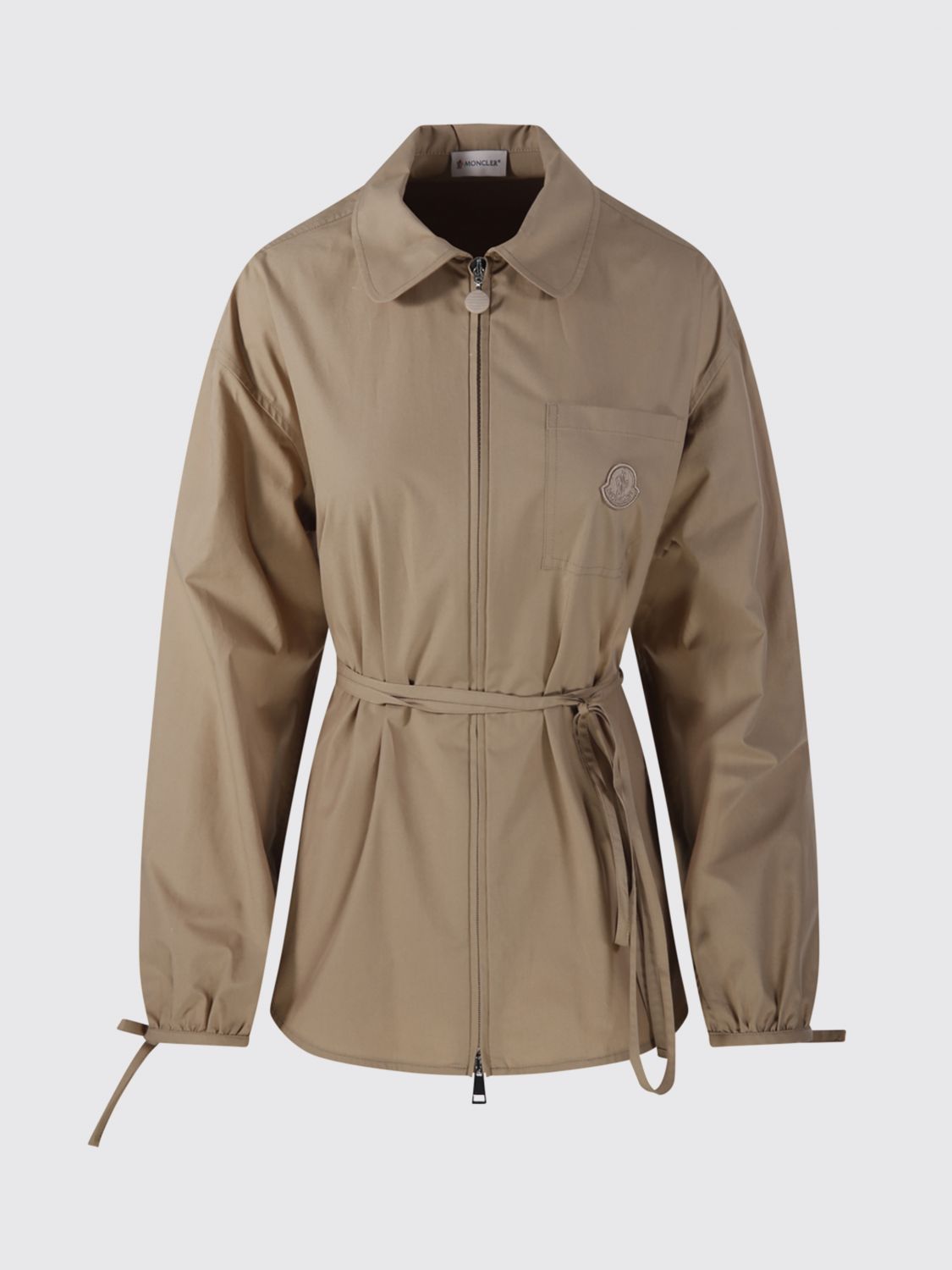 Moncler Cotton Poplin Overshirt In Neutral